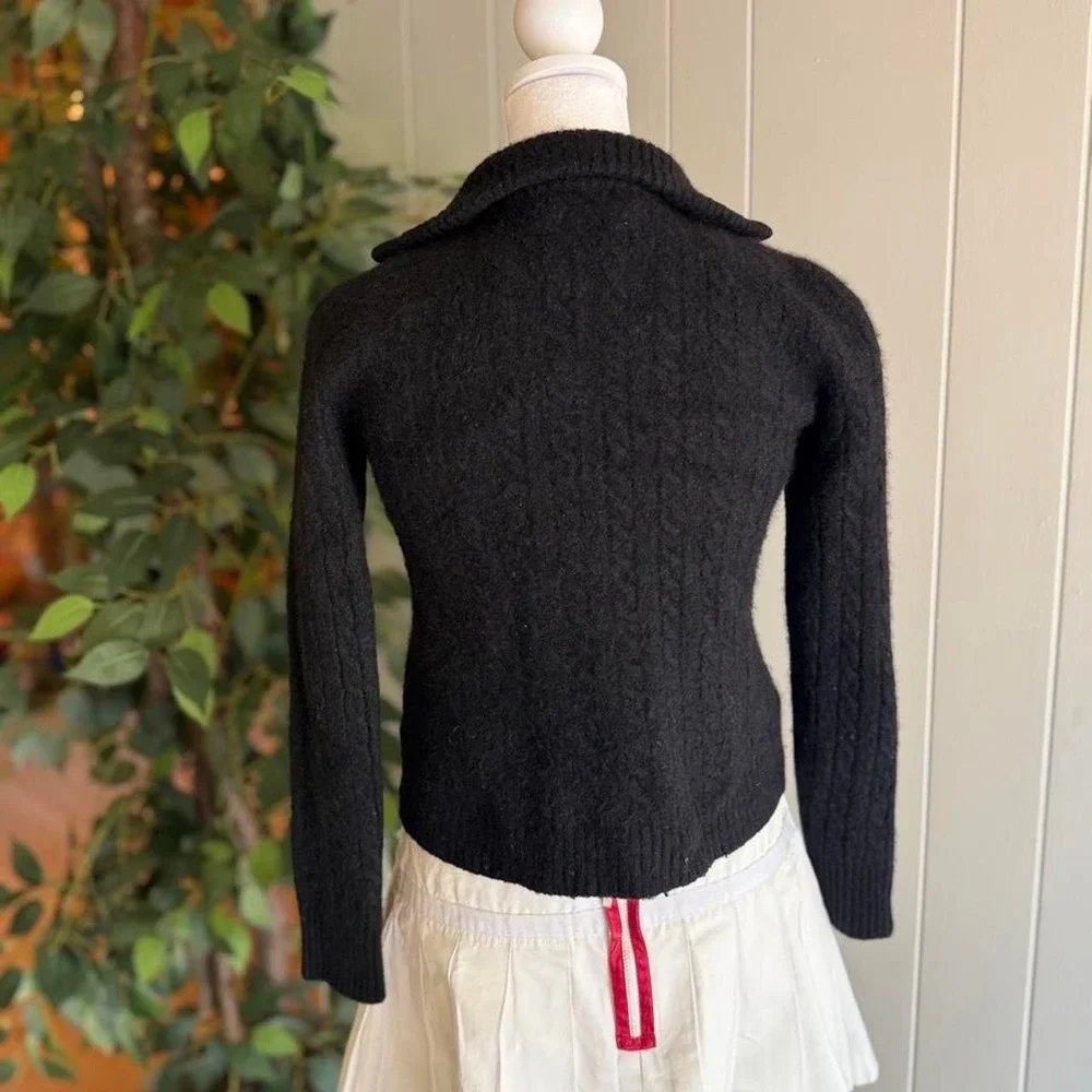 Ralph Lauren Black Zip up Cashmere Sweater with Gold Zipper Women's Size Medium